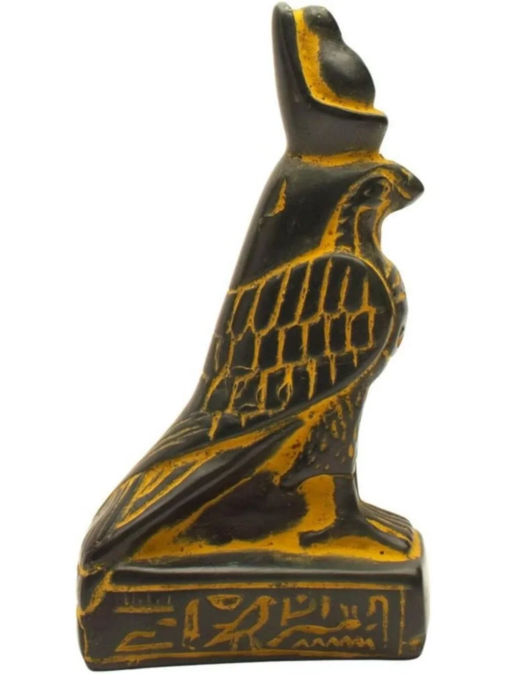 Antique Gold Mini Egyptian God Horus Statue - 4